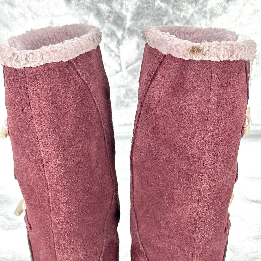 Sorel Suka II Shearling Boots Womens size 4 Pink Suede Non-slip Winter Boots